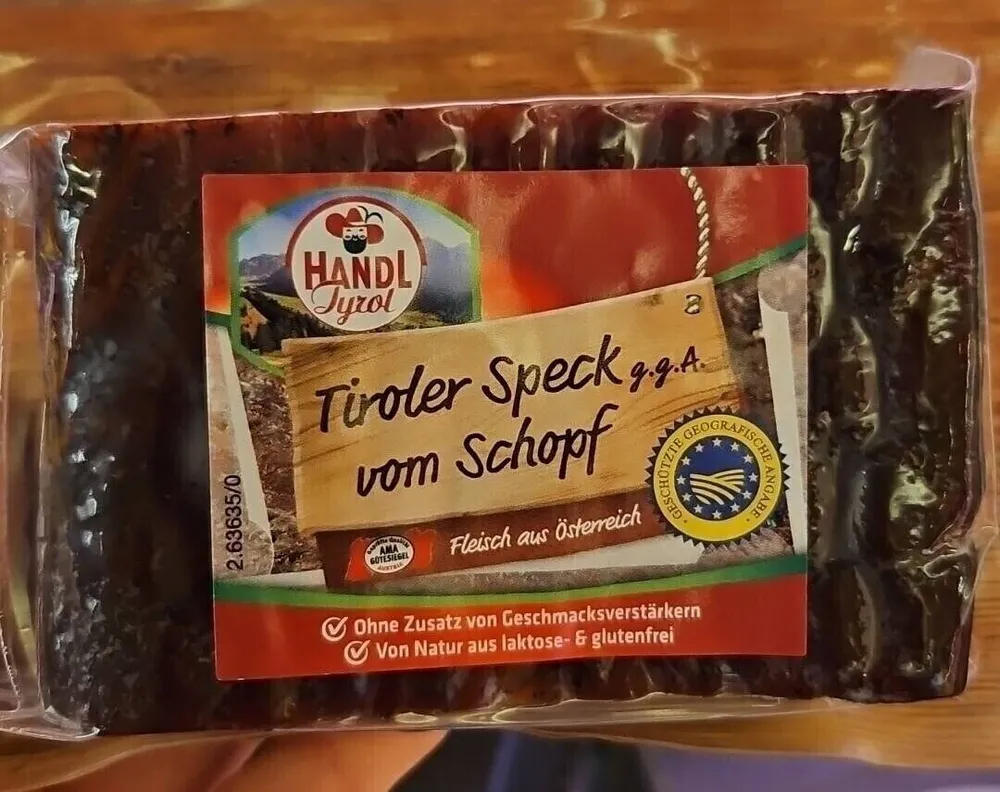 Tiroler speck vom schopf