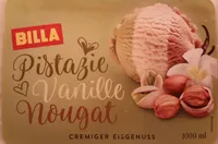 Cremiger Eisgenuss Pistazie Vanille Nougat