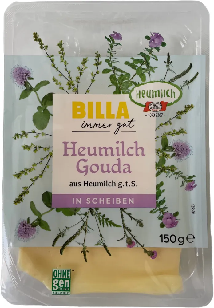 Heumilch Gouda in Scheiben