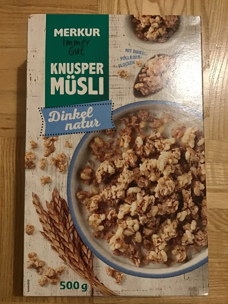 Knusper Müsli Dinkel natur 500g, Merkur IG