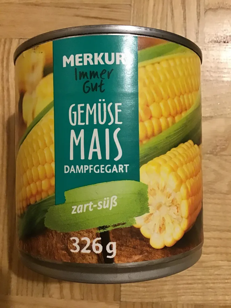 Gemüsemais dampfgegart zart-süß 326g, Merkur IG