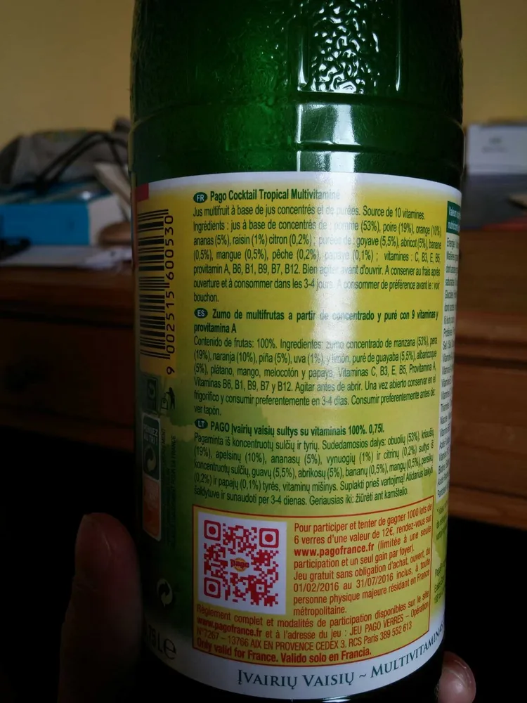 Cocktail Tropical Multivitaminé