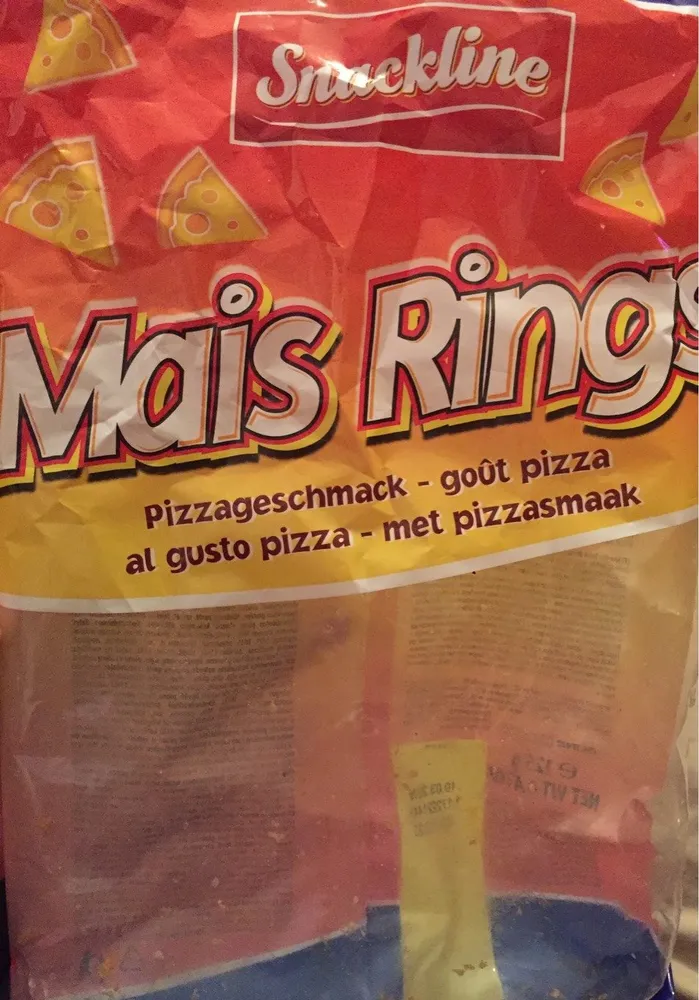 Mais Rings Mit Feinem Pizza-geschmack Im 125g Beutel Von Snackline