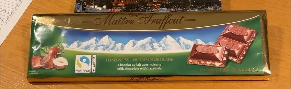 Schweizer Milchschokolade Mit Haselnuss Tafel Maître Truffout