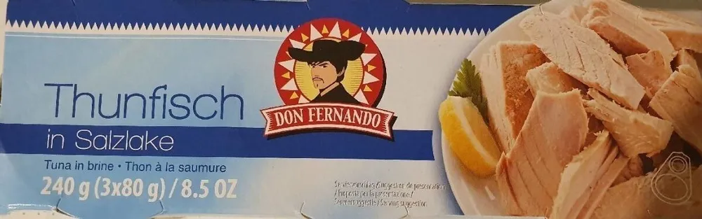 Thunfisch Natur In Salzlake 3x80g Dose Don Fernando