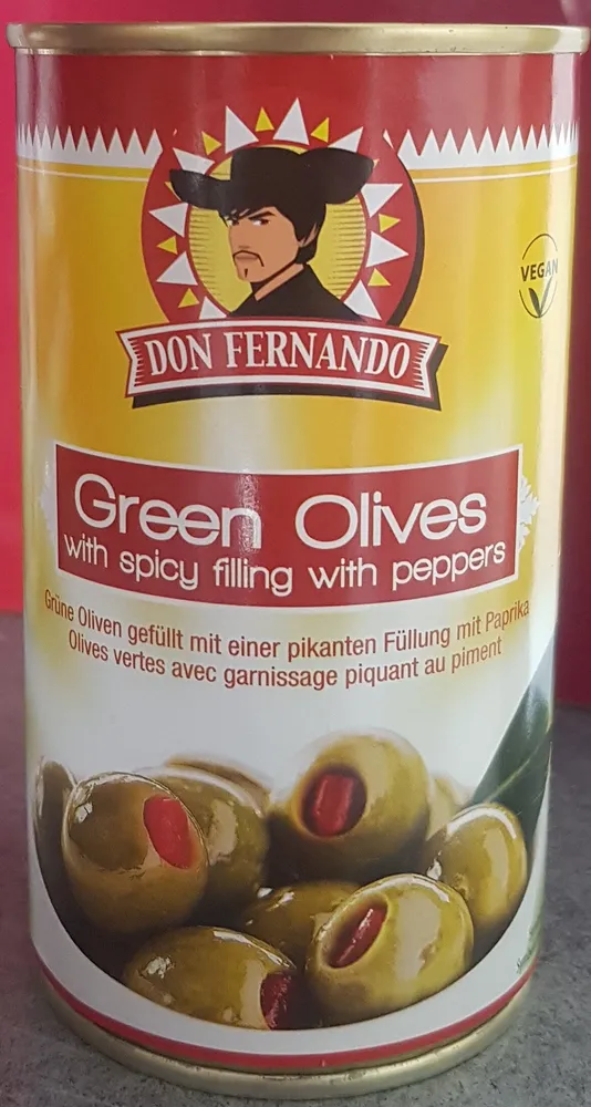Green Olives Stuffed With Hot Pepper Paste 350g Tin