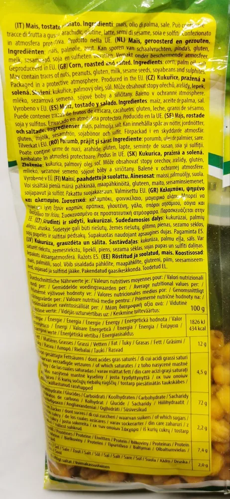 Mais geröstet und gesalzen