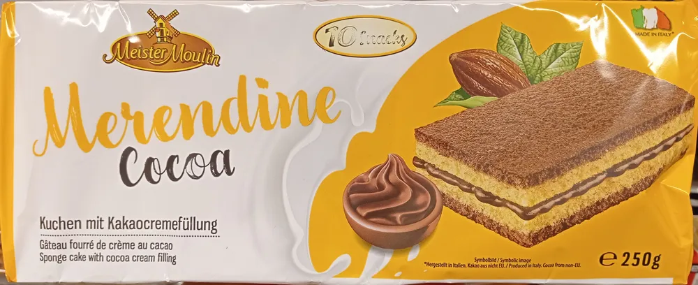 Kuchenschnitten mit Kakaocreme