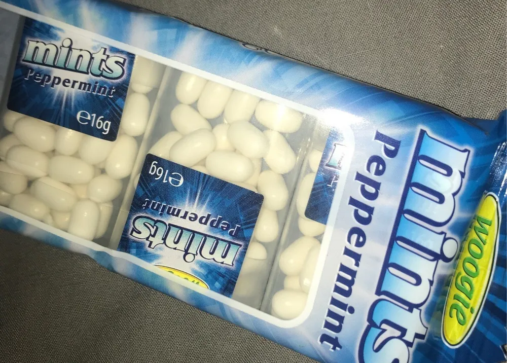 Mints Peppermint 4x16g Packung Woogie