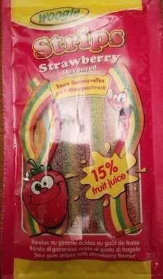 Sour Strawberry Strips 85g Beutel Woogie
