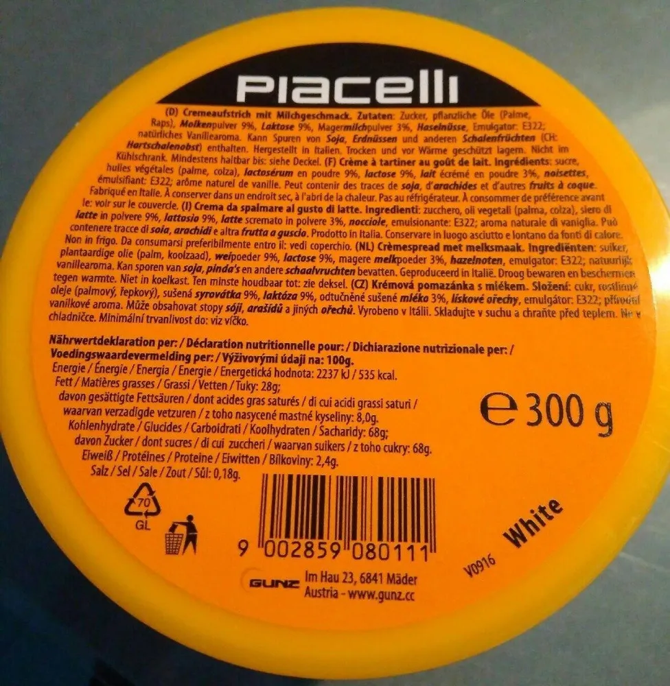 Crème à tartiner au goût de lait