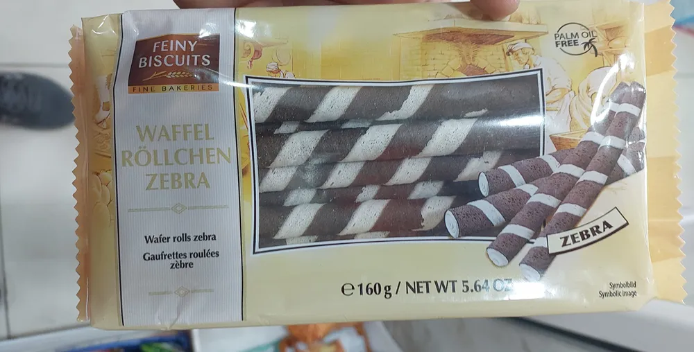 Waffel Röllchen Zebra