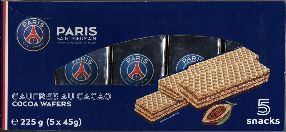 Paris Saint-Germain - Gaufres Au Cacao - 5 Snacks