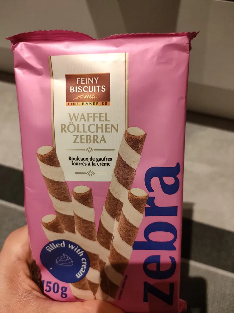 Waffel Röllchen Zebra