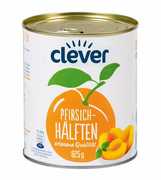 Pfirsich-Hälften leicht gesüßt