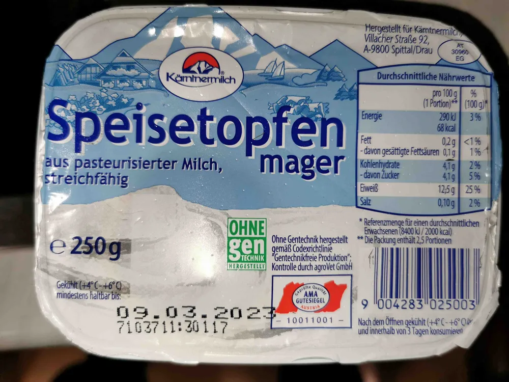 Speisetopfen mager
