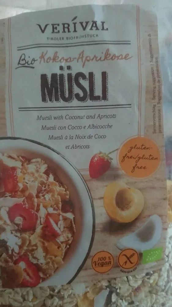 Muesli à la noix de coco et à l'abricot