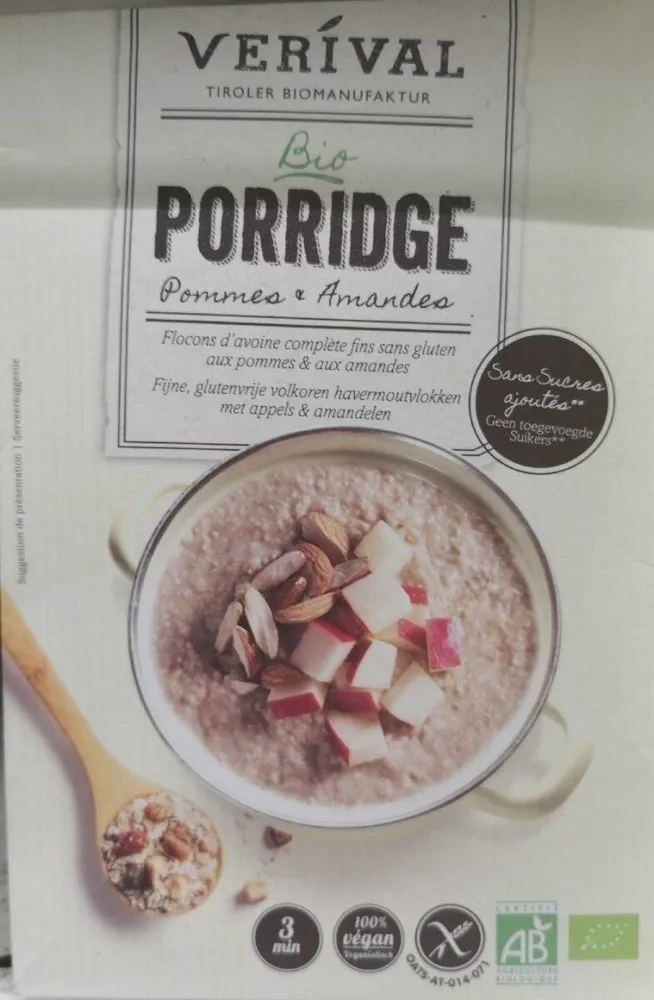 Porridge pommes et amandes