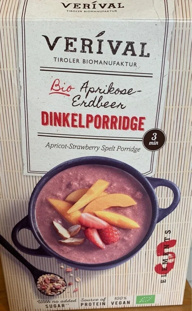 Dinkelporridge Aprikose Erdbeere