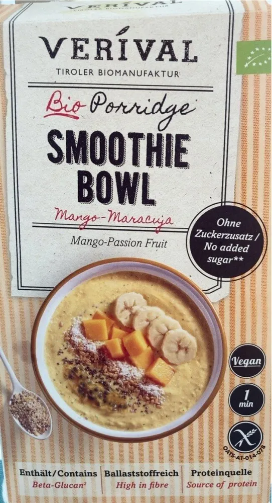 Bio Porridge Smoothie-Bowl Mango-Maracuja