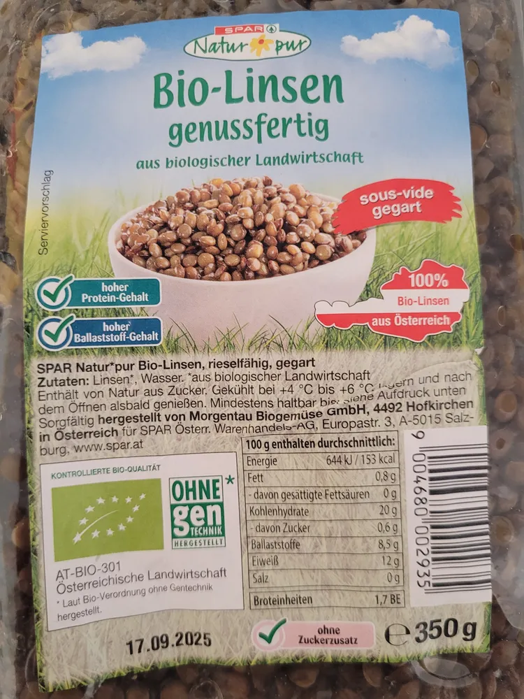 Bio-Linsen genussfertig