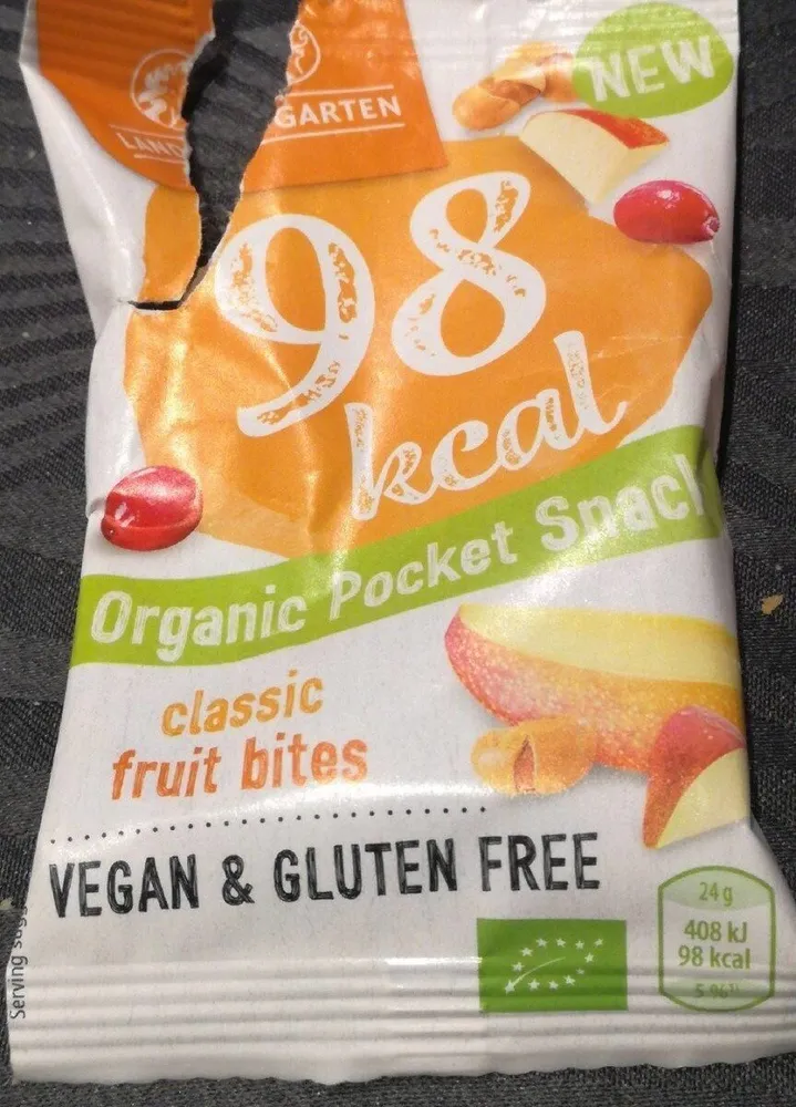 Organic Pocket Snack  VEGAN & GLUTEN FREE