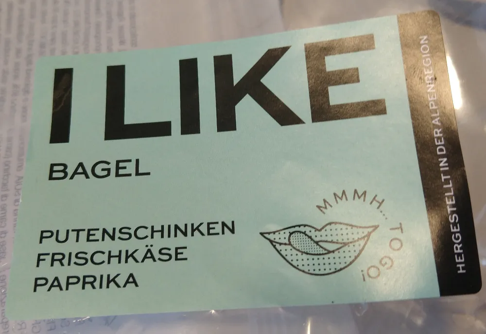 Bagel Putenschinken, Frischkäse, Paprika