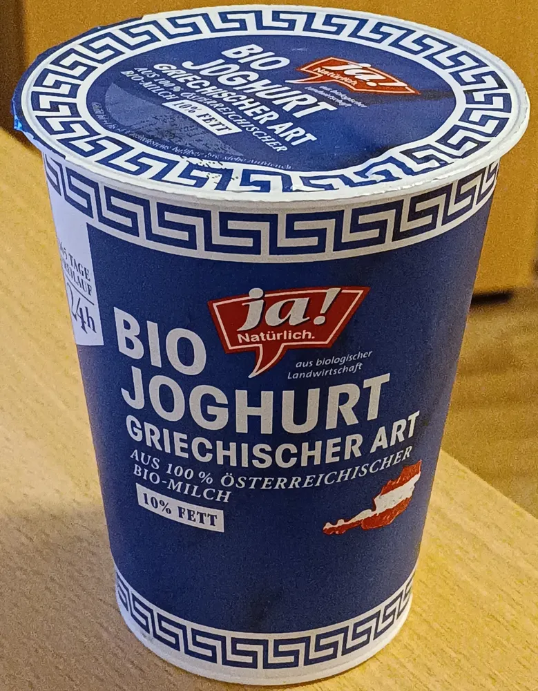 Bio Joghurt nach griechischer Art