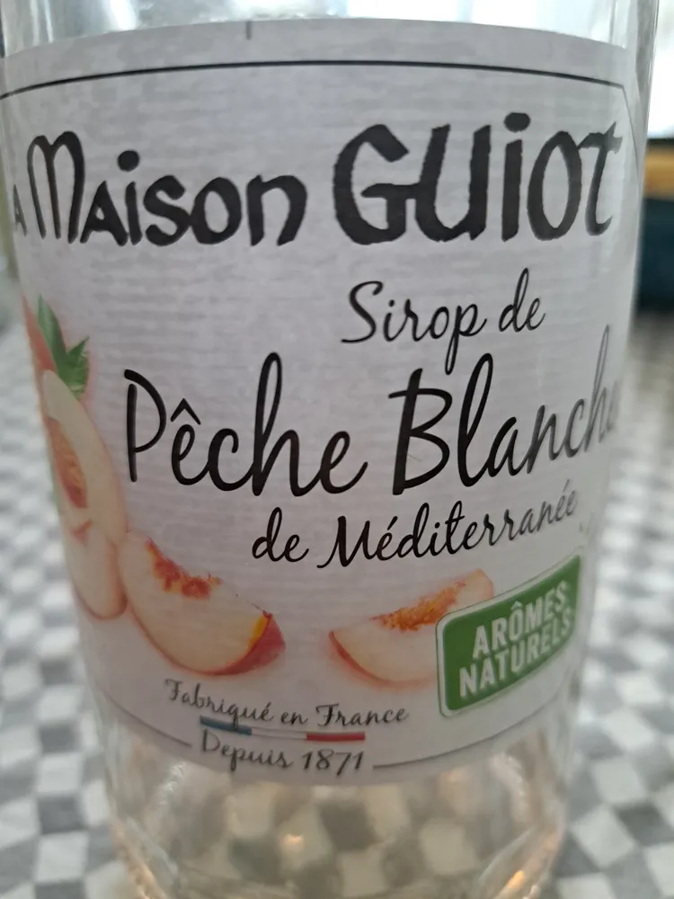 sirop de pêche blanche de méditerranée