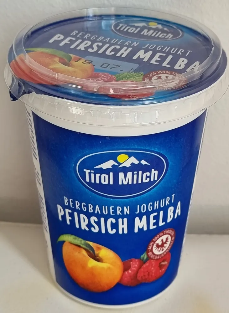 Bergbauern-Joghurt Pfirsich Melba