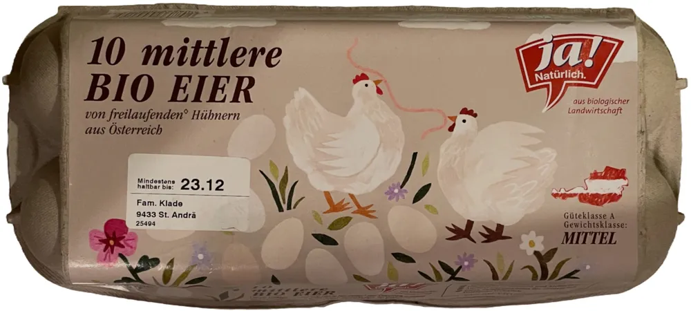 10 mittlere Bio-Eier