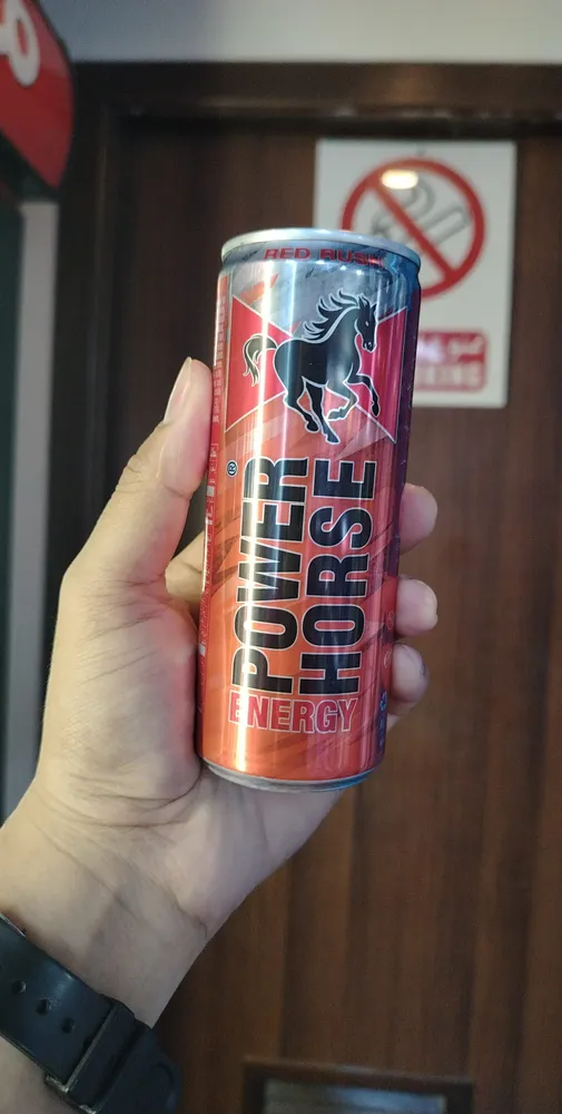Power horse red rush energy drink