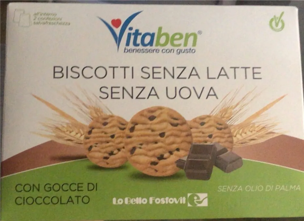 Biscotti senza latte e senza uova con gocce di cioccolato