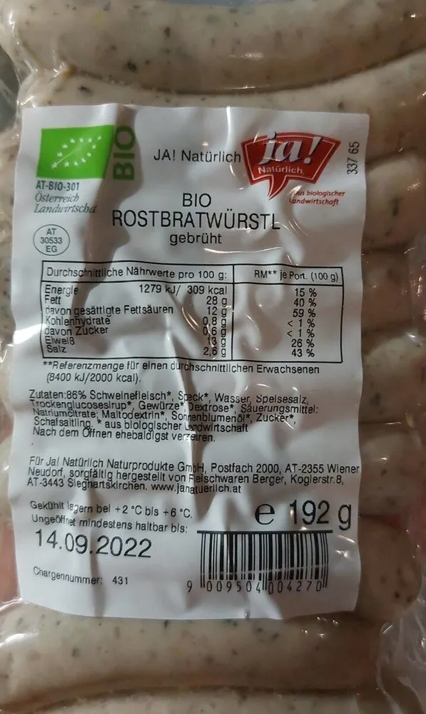 Bio Rostbratwurst