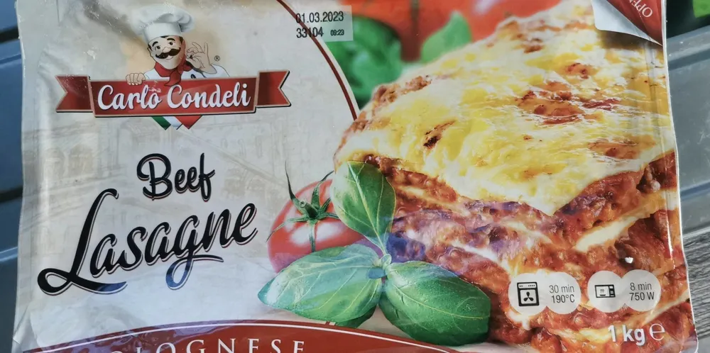 Beef lasagne