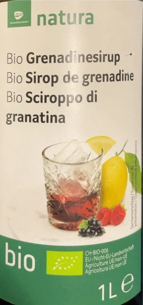 Bio sirop de grenadine