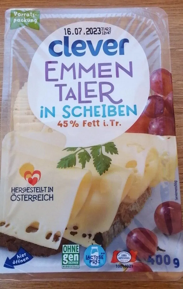 Emmentaler in Scheiben 45% Fett i.Tr.