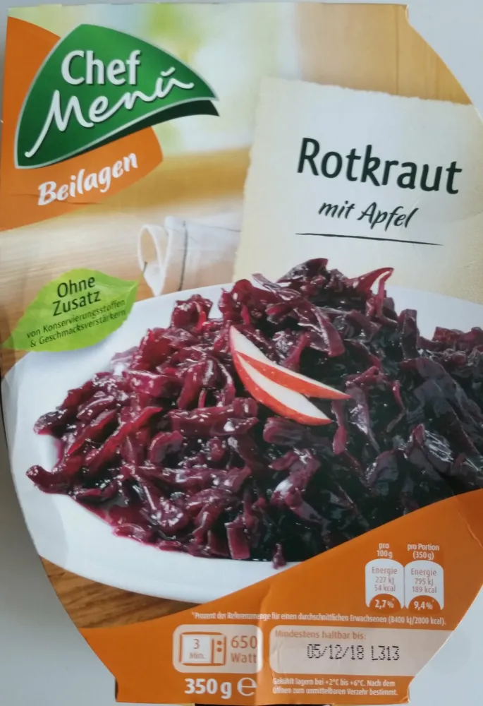 Rotkraut mit Apfel