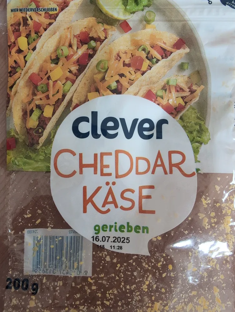 Cheddar Käse gerieben