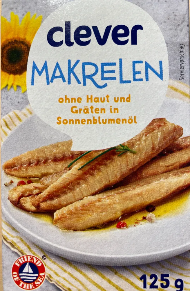 Makrelen ohne Haut und Gräten in Sonnenblumenöl