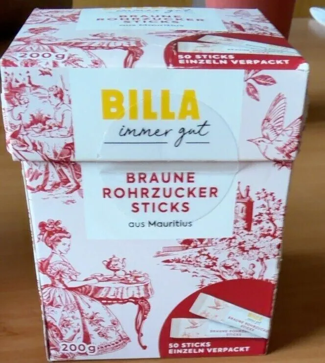 Braune Rohrzucker Sticks