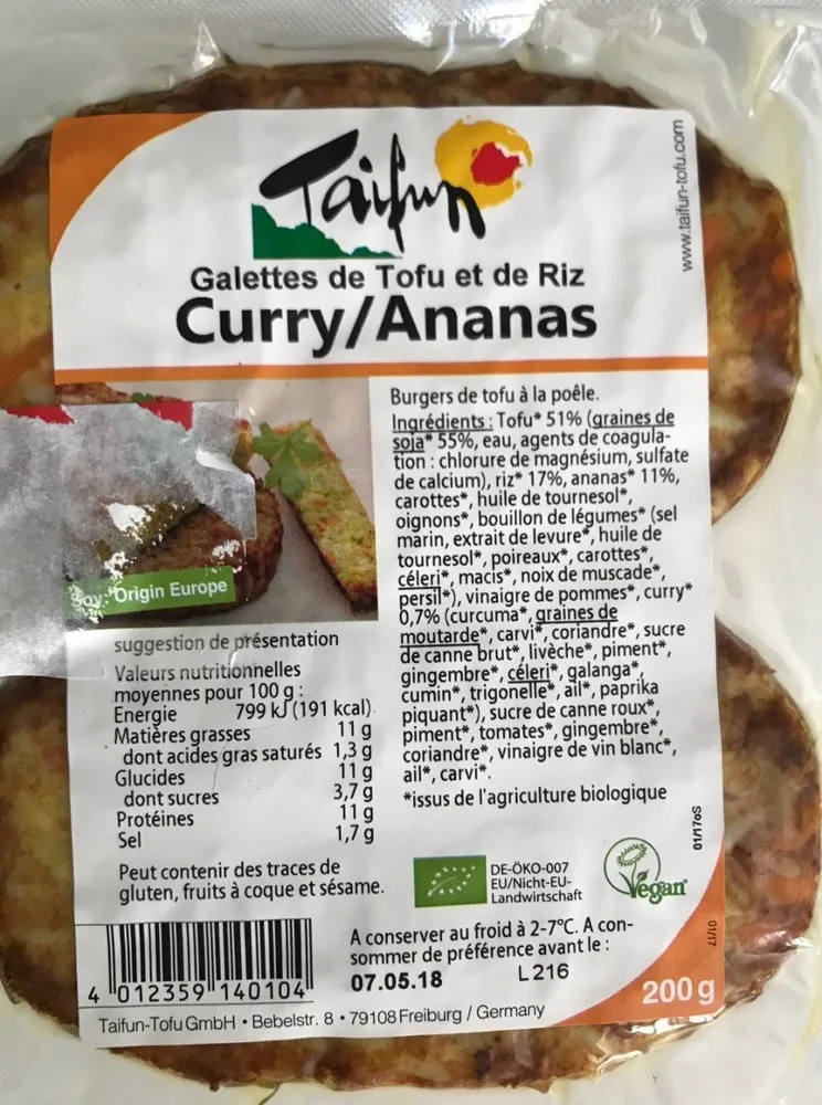 Galettes tofu & riz