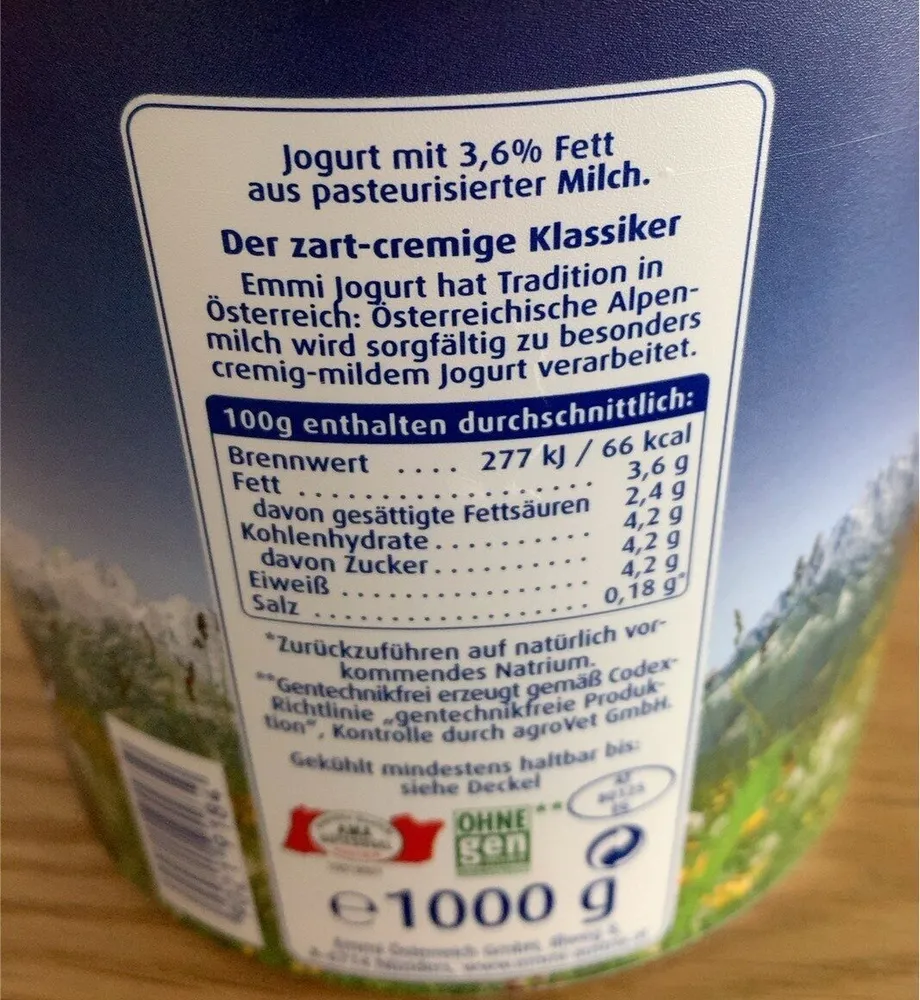 Jogurt aus Alpenmilch