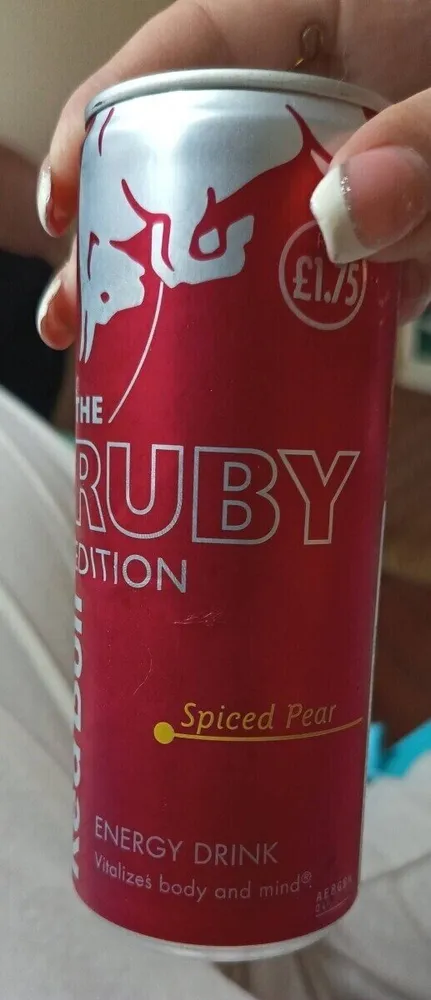 Red bull spiced pear flavor energy drink