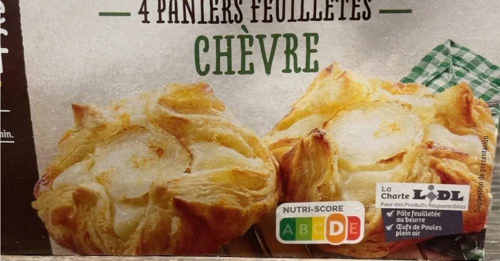 4 paniers feuilletes chevre