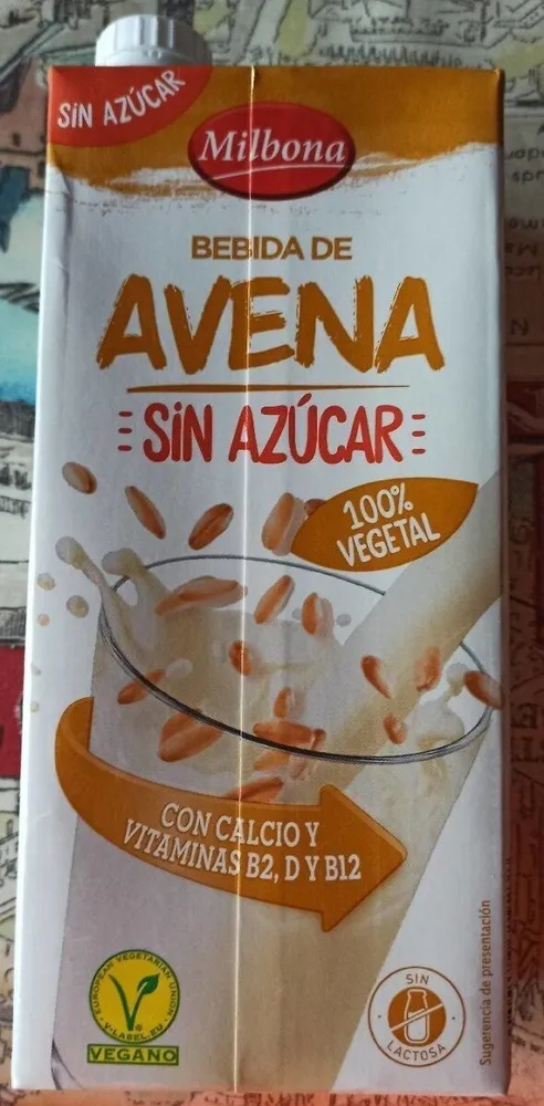 Bebida de avena sin azúcar