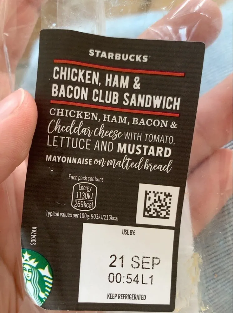 Chicken, ham & bacon club sandwich