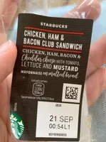 Chicken, ham & bacon club sandwich