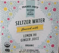 Seltzer flavored with lemon and ginger juice