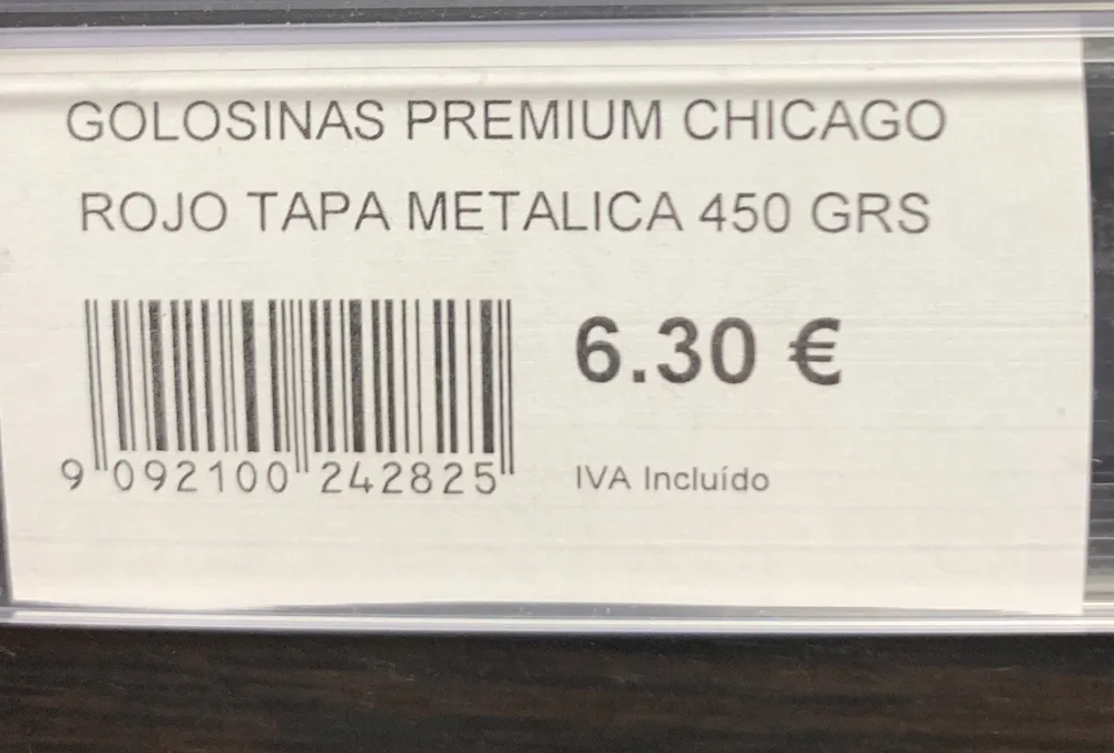 Golosinas premium chicago rojo tapa metalica